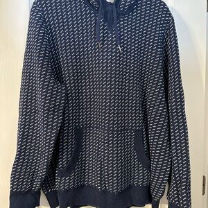 L.L. Bean Navy and White Knit Sweater